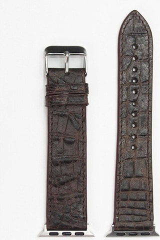 Apple Uyumlu Watch Kordon Kahverengi Croccodile 42-44-45 Mm