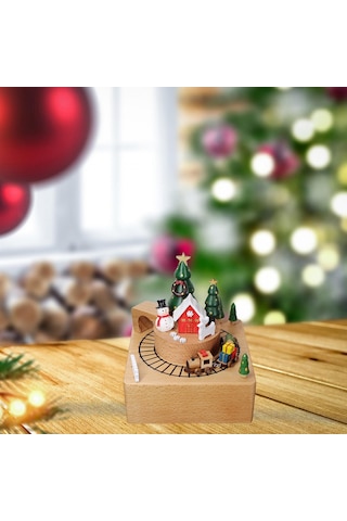 Suntek Çocuklar Için Döner Trenli Noel Treni Müzik Kutusu