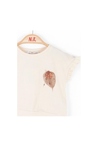 Nk Kids Kız Bebek Kolları Fırfırlı T-shirt-14103 Bej
