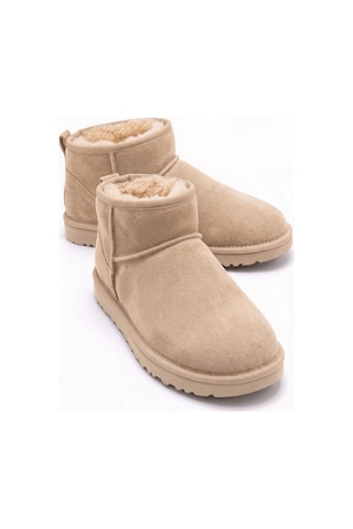 Neon Shoes Mini Süet İçi Kürklü İnce Taban Kadın Bot Bej Neon Shoes Mini Süet İçi Kürklü İnce Taban Kadın Bot Bej