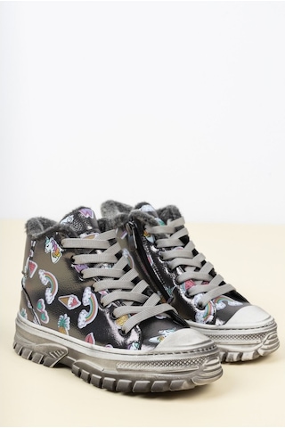 Gimer - Içi Tüylü Yandan Fermuarlı Platin Çocuk Bot - Cmr1609Fpg Platin