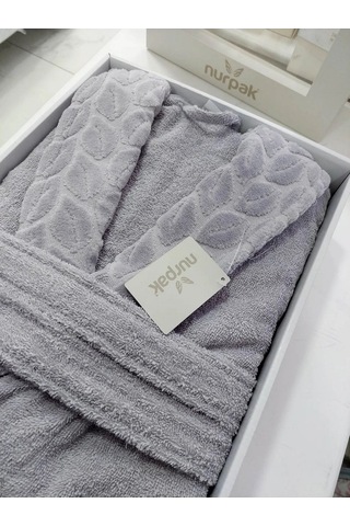 Nurpak Battal Boy Tek Bornoz Şalyaka-hazal Gri Beden 2xl-3xl Gri