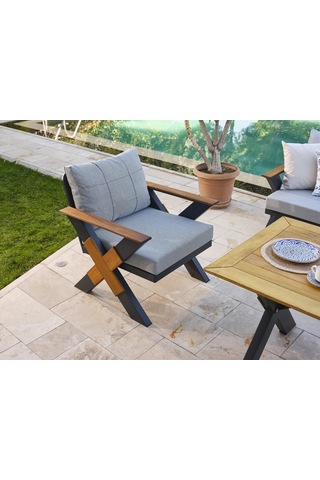 Lotus Bahçe Balkon Oturma Grubu Antrasit