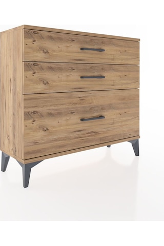 Arges Şifonyer 3 Çekmeceli 88x30x80 Çam-çam Çam