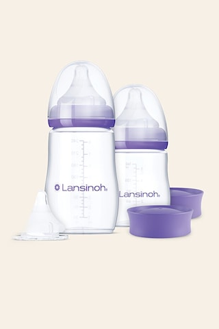 Lansinoh® 160 ML, 240 ML Biberon ve NaturalWave® Biberon Emziği Başlangıç Seti (1-6 Ay+)