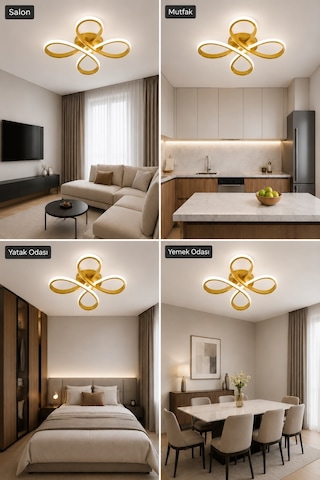 Solis Led Plafonyer Avize Beyaz Işık Eskitme