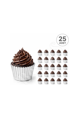 Muffin Kalıbı 25li Gümüş