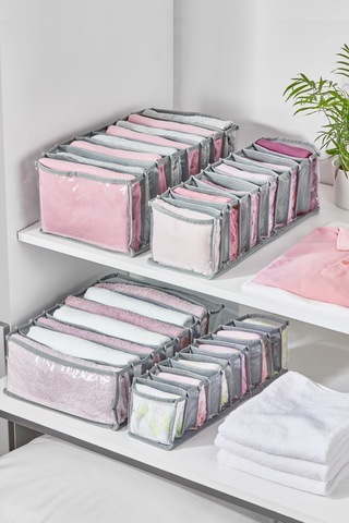 Serstil 11 Gözlü Şeffaf Çekmece Içi Düzenleyici Organizer Medium Gri