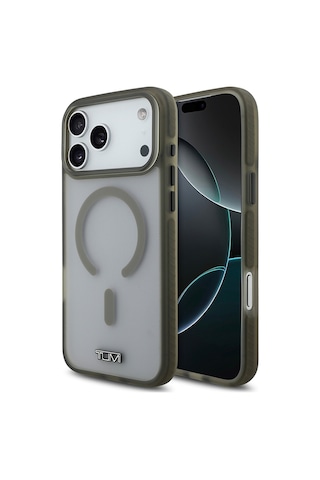 Apple Uyumlu iPhone 17 Pro Max Kılıf Tumı Lisanslı M-safe Özellikli Buzlu Transparan Kapak Haki Haki