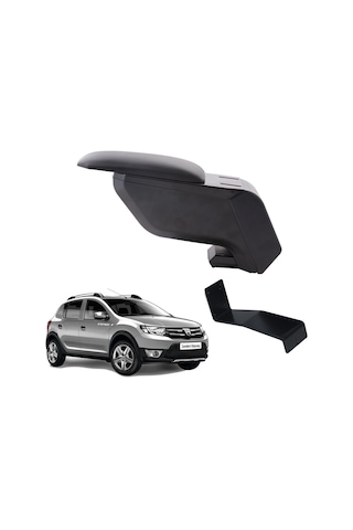 Dacia Sandero Stepway 2013 Delmesiz Çelik Ayaklı Siyah Kolçak Kol Dayama