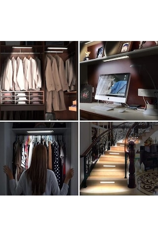 Cata Ct 2464s 3w Şarjlı Led Sensörlü Dolap İçi Lamba 3 Renk Mod Siyah Kasa Çok Renkli