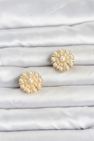 Nevamel Vintage Model Gold Renk Düğme Veya Manşet Broşu 5886 Çok Renkli