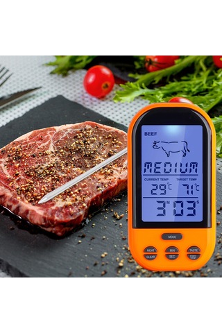 Suofeng Kablosuz Mutfak Isı Ölçer - Barbekü Ve Gıda Sıcaklık Ölçümü, 0-250 C Aralığı, 20-30m Alım Mesafesi Çok Renkli