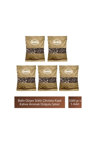 Balin Düşes Çikolata Kaplı Kahve Aromalı Sert Şeker 1000 Gr X 5 Adet
