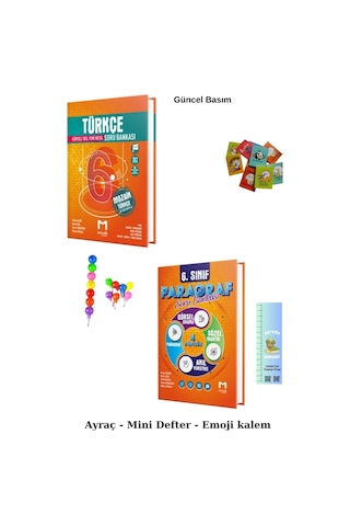 Mozaik 6. Sınıf Türkçe - Paragraf Soru Bankası 2025 Emoji - Mini Defter-tırtıl A.