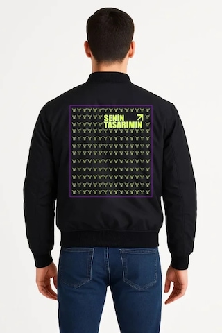 Defymoda Ön Arka Bomber Ceket - Siyah