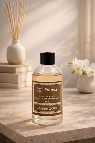 Amberwood 100 Ml Bambu Çubuklu Oda Kokusu Kalıcı Ortam Kokusu & Dekoratif Reed Diffuser Amber