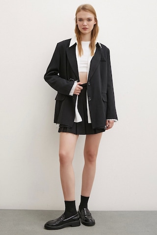 Never More Cep Kapaklı Kesik Detaylı Blazer Ceket Siyah Siyah