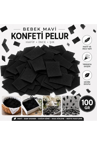 Siyah Konfeti Pelur 100 Gr, Parti, Düğün Süsü, Masa Süsleme Ve He Tüm Yaşlar