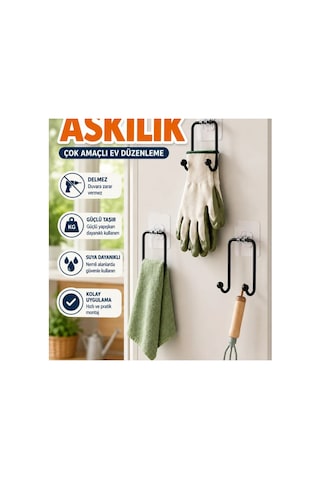 3 Lü Yapışkanlı Çok Amaçlı Askı Seti Renkli