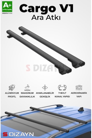 S-dizayn Mazda Cx-9 S-bar Cargo V1 Ara Atkı Tavan Taşıyıcı Barı Siyah 130 Cm 2015 Üzeri A+ Kalite