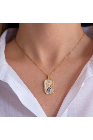 Çelik Kolye, Altın Kaplama Kova Burcu Kadın Kolye K-114 Altın