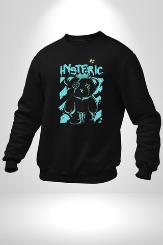 Histerik Unisex Siyah Sweatshirt Siyah
