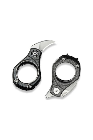 Civivi Pyrus Twill Carbon Fiber Handle Satin Finished 14c28n Blade Kamp Çakı Siyah