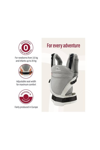 Manduca Xt/all-ın-one Bebek Taşıyıcı Organik Pamuk, 3.5-20 Kg, Esnek Taşıma Sistemi, Yeni Doğan Portbebe Gri Beyaz Tek Ebat