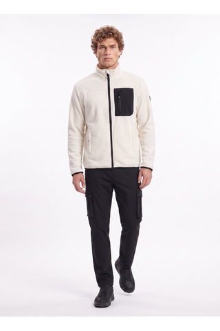 Jeep Ekru Erkek Dik Relaxed Düz Polar Sweatshırt J4wm-swt4444
