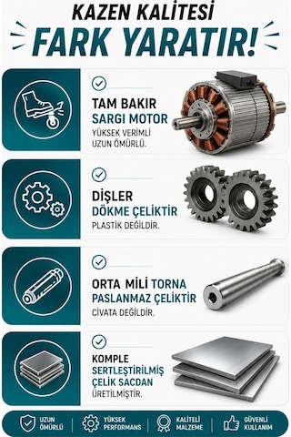 Kazen 240 Litre - Xxl Betoniyer Beton Mikser Beton Harç Yem Tohum Karma Makinesi - 3. Nesil