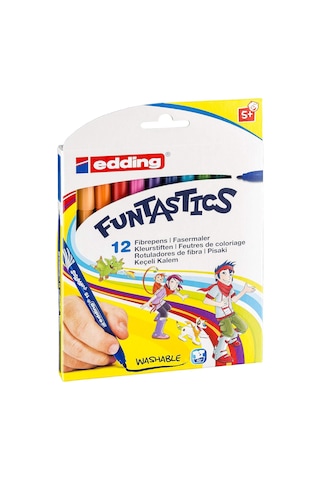 15 Funtastıcs Çocuklar İçin İnce Uçlu Keçeli Kalem 12'li Set - 1 Mm Yuvarlak Uç