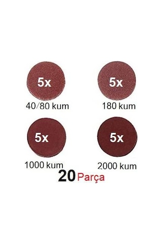 115Mm Cırtlı Zımpara Seti 80 Kum 180 Kum 1000 Kum 2000