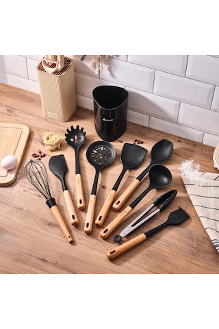 Aryıldız Dailytools 10 Parça Silikon Mutfak Seti Black Renkli