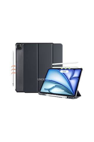 Apple Uyumlu iPad Pro 12.9 3./4./5./6. Nesil M2 Kılıf Flip Cover Kalem Bölmeli Pc Case 2018-2023