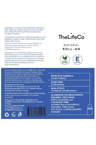 The Lifeco White Cedar Erkek Roll-On Deodorant 60 ML