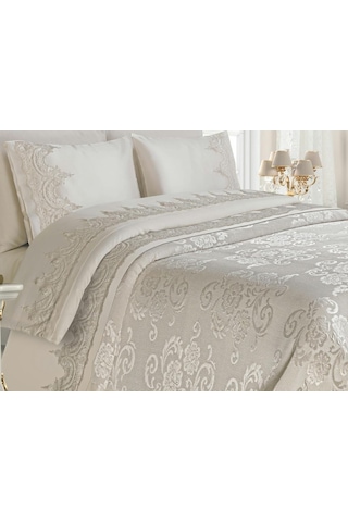 Çeyiz Diyarı Violet Pike Takımı 6 Parça Krem Violet
