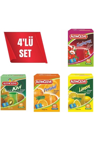 Altıncezve Tek İçimlik Portakal + Limon + Kuşburnu + Kivi İçecek Tozu 4'lü