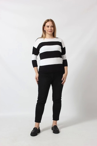 Moda Berray Çizgili Triko Kazak Çok Renkli