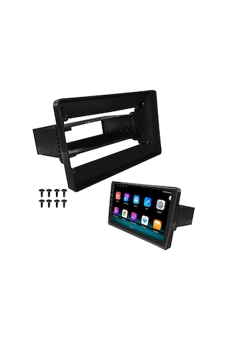 Ayt Navex Nv-4287 Üniversal 10.1 İnç Android Oto Araç Teyp Tablet Çerçevesi 1 Din Abs Plastik Siyah