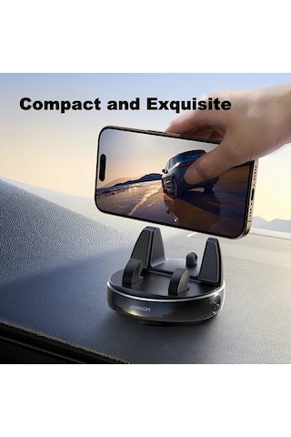 Willowhaven Joyroom 360 Döner Gösterge Paneli Araba Telefon Tutucu Siyah Sevinçodası Kalın Telefonlar Için Ayarlanabilir Yaylı Kompakt Kaymaz Tasarım
