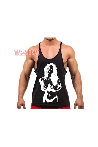 Tarzsokak Gym Tank Top Fitness Sporcu Atleti Gym5 Siyah