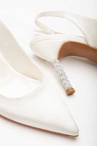 Saten Taşlı Özel Tasarım El Yapımı Stiletto Sedef