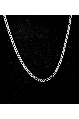 Omar Silver Erkek Figaro Gümüş Kolye Zincir 4,4 Mm
