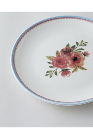 English Home Lilya Porselen 6'lı Pasta Seti 19 Cm Renkli Çok Renkli