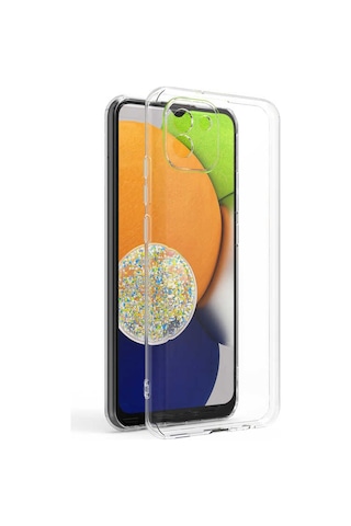 Zore Galaxy Uyumlu A03 Kılıf Msra Süper Silikon Kapak - Renksiz Renksiz