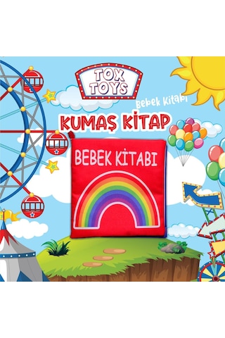 Tox Bebek Renkli Kumaş Sessiz Kitap T061 - Bez Kitap , Eğitici Oyuncak , Yumuşak Ve Hışırtılı