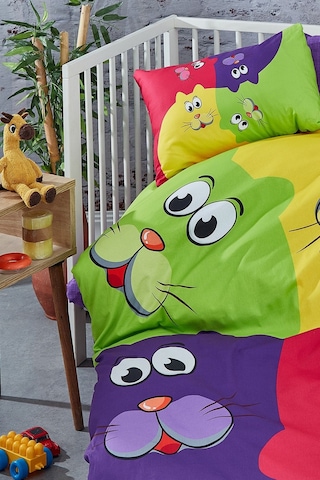 Bonjardinhome Dijital Baskılı 3d Pamuklu Bebek Nevresim Takımı Mor