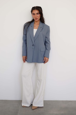Madmext İndigo Oversize Blazer Kadın Ceket Mg2445 Indıgo