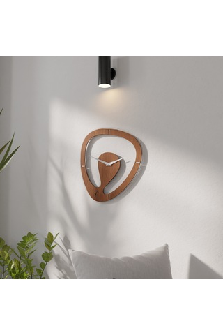 Minimal Şeffaf Pleksili Duvar Saati Kahverengi